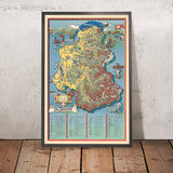 Ancienne carte de la Savoie par Flornoy, 1950 : Mont Blanc, Lac du Bourget, Chambéry, Aix-les-Bains 