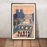 Paris Travel Poster: Notre-Dame and the Seine by Roger de Valerio, 1937