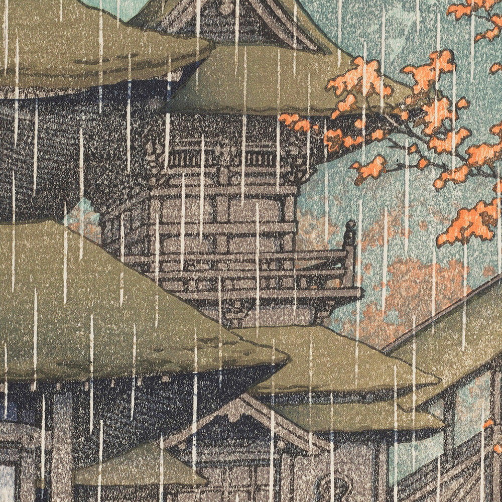 Yamadera Temple on a Rainy Day in Sendai by Hasui Kawase, 1935