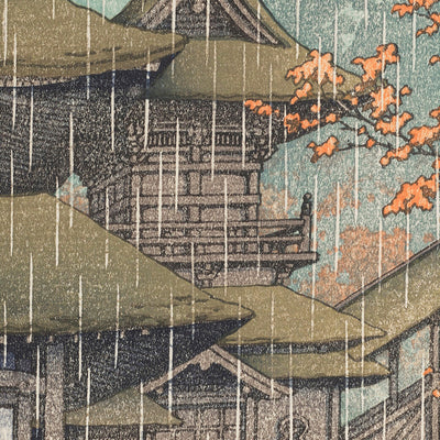 Yamadera Temple on a Rainy Day in Sendai by Hasui Kawase, 1935