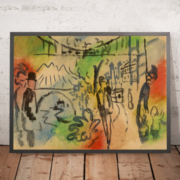 A framed image of Waterfront Promenade by August Macke, 1914