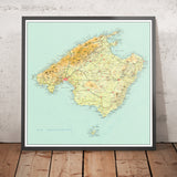 Alte topografische Karte von Mallorca (Majorca), Spanien, 1963: Palma, Serra Tramuntana, Bucht von Alcudia, Bucht von Pollenca, Formentor 