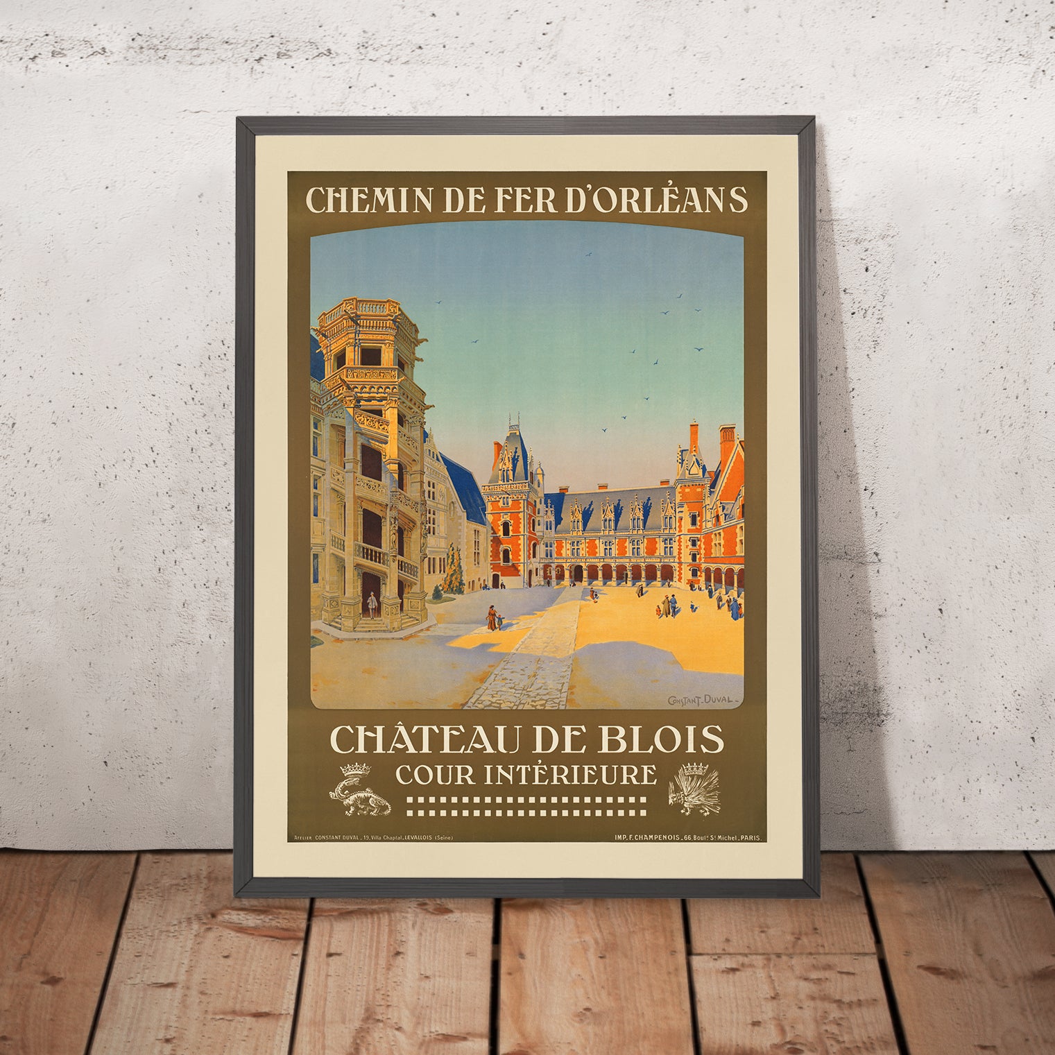 Loire Valley Travel Poster: Château de Blois, Cour Intérieure by Const ...