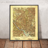 Old Map of Bethesda, Maryland by USGS, 1945 – Chevy Chase, Washington DC & Potomac River