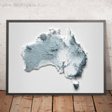 Mapa topográfico en relieve 3D de Australia 