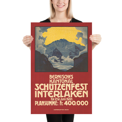 Interlaken Travel Poster: Bernisches Kantonal Schützenfest by Plinio Colombi, 1921