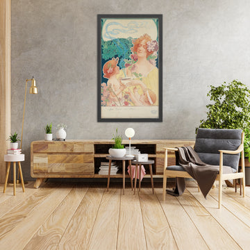 A framed image of Tropon Vintage Chocolate and Cocoa Poster by Henri Privat-Livemont, 1900