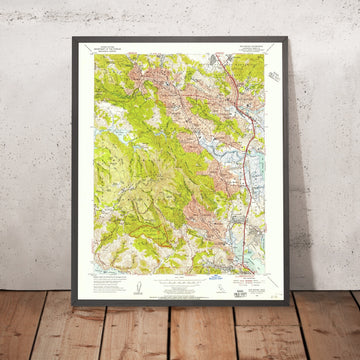 Old Map of San Anselmo, California by USGS, 1954 – San Rafael, Ross & Mount Tamalpais