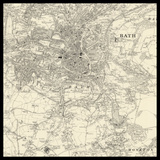 Mappa Antica Personalizzata di Bath 