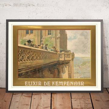A framed image of Elixir De Kempenaar Vintage Advertising Poster, 1894
