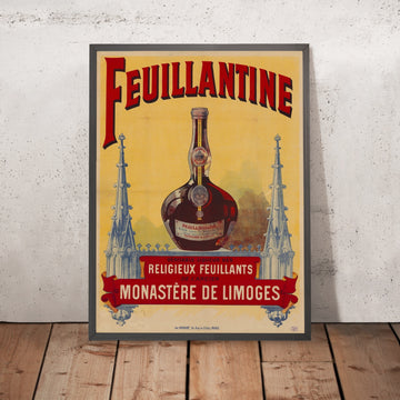 A framed image of Feuillantine Vintage Liqueur Poster, 1899