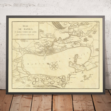 Mappa antica della Baia di Manila di Gongora, 1790: Cavite, Laguna de Bay 