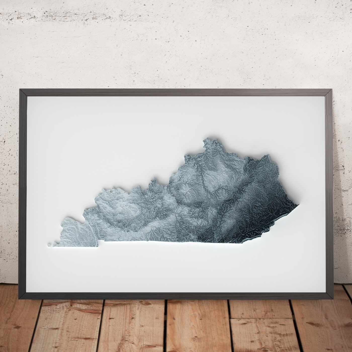 Kentucky Topographic 3D Relief Map
