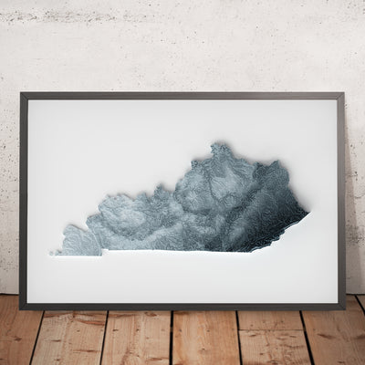 Kentucky Topographic 3D Relief Map