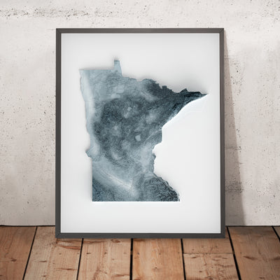 Minnesota Topographic 3D Relief Map