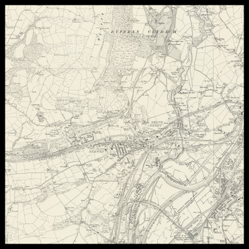 Una vecchia mappa Ordnance Survey di Neath