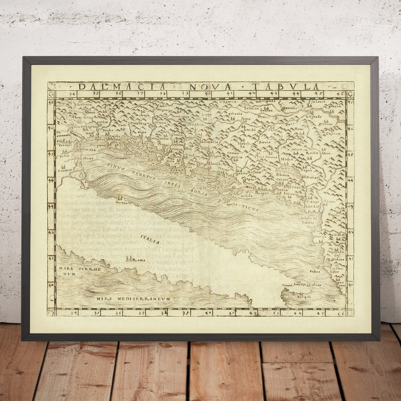 Rare Renaissance Map of Croatia & Adriatic by Gastaldi, 1548: Split, Dubrovnik, Zadar, Kotor, Dalmatian Islands