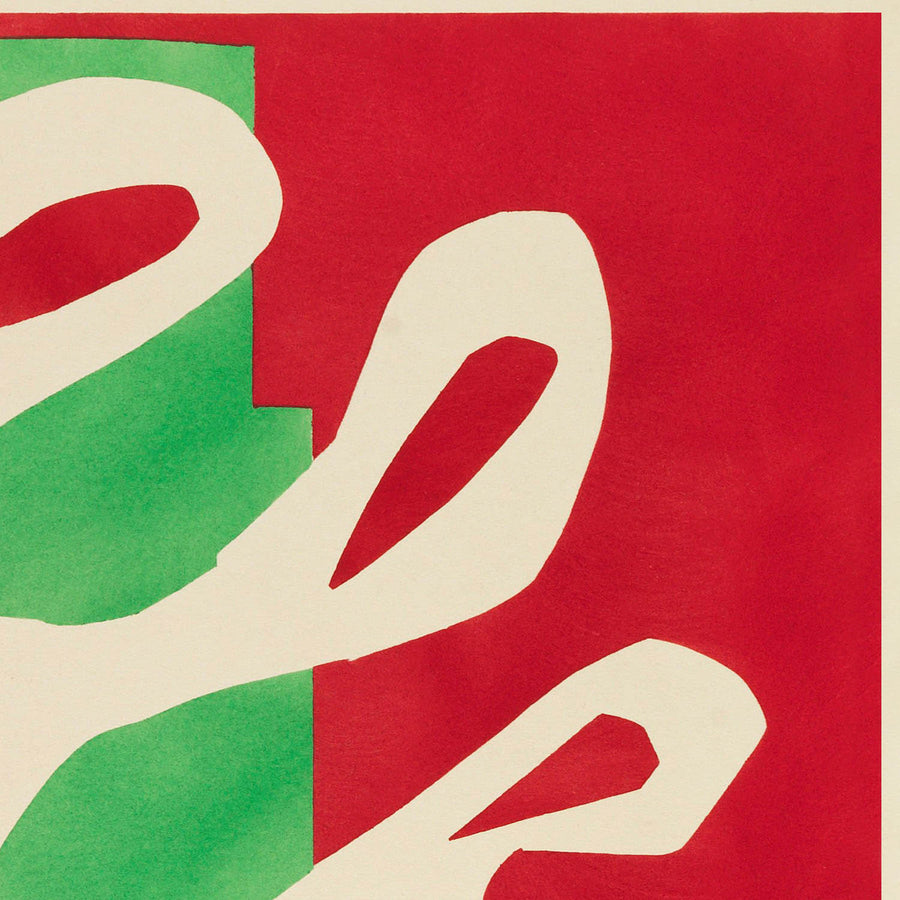 Weiße Algen auf rotem und grünem Hintergrund (White Seaweed on a Red and Green Background) von Henri Matisse, 1947 