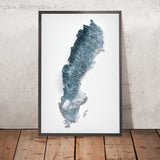 Topografische 3D-Reliefkarte von Schweden 