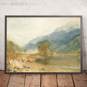 Gerahmtes Bild von A View From The Castle Of St. Michael, Bonneville, Savoy, From The Banks Of The Arve River von Turner, 1800