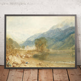 Une vue du château de Saint-Michel, Bonneville, Savoie, depuis les rives de la rivière Arve par Turner, 1800 