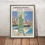 Affiche de voyage New York : American Airlines par Webber, 1964 