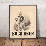 Vintage Bock Beer Poster by A.J. Maerz, 1879