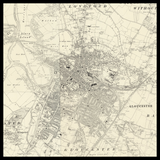 Carte ancienne personnalisée de Gloucester 