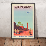 Poster di viaggio per il Nord Africa: Air France – Nord Africa in aereo di Maurice Guiraud-Rivière, 1935 