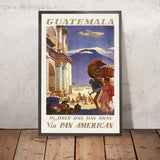 Affiche de voyage Guatemala : à un jour seulement en Pan American, par Paul George Lawler, 1938 