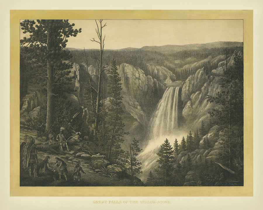 Le Grandi Cascate dello Yellowstone di Kurz & Allison, 1885 