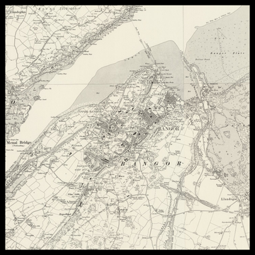 Una vecchia mappa Ordnance Survey di Bangor