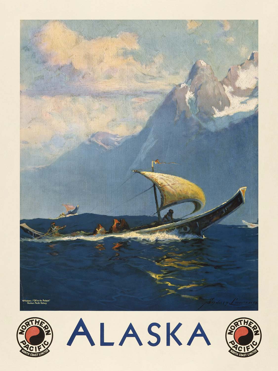 Alaska Travel Poster: Northern Pacific North Coast Limited by Sydney Mortimer Laurence, 1920