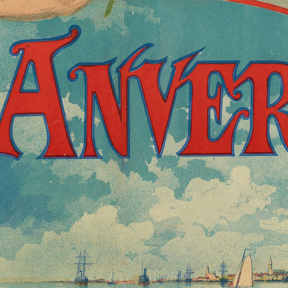 Antwerp Travel Poster: Chemin de fer du Nord – Exposition Universelle by Gustave Fraipont, 1894
