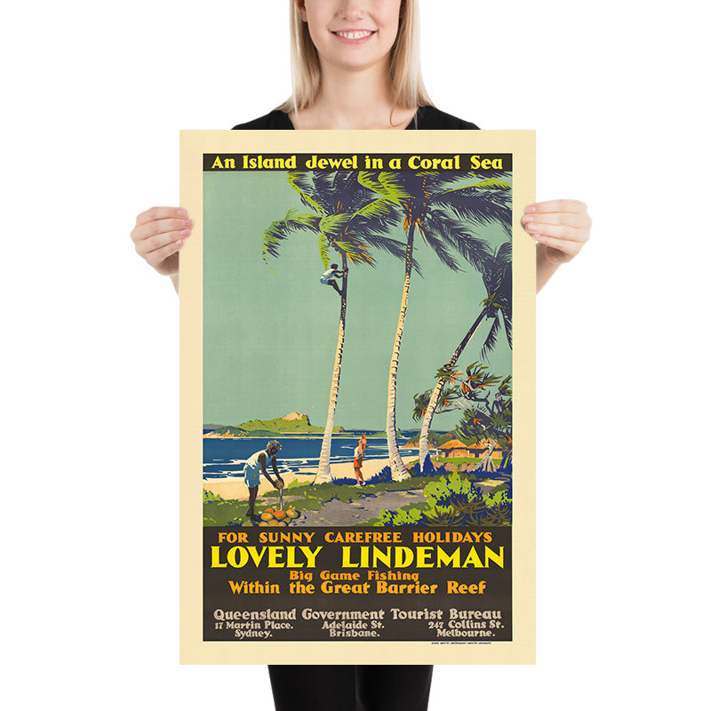 Lindeman Island Travel Poster: Lovely Lindeman, 1930