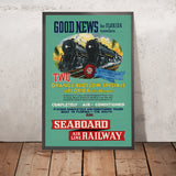 Póster de viaje de Florida: Two Orange Blossom Specials de Seaboard Air Line Railway, década de 1930 