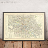 Old Omnibus Map of Paris by Letts, 1892: Seine, Louvre & Tuileries, Notre Dame, Opéra, Invalides