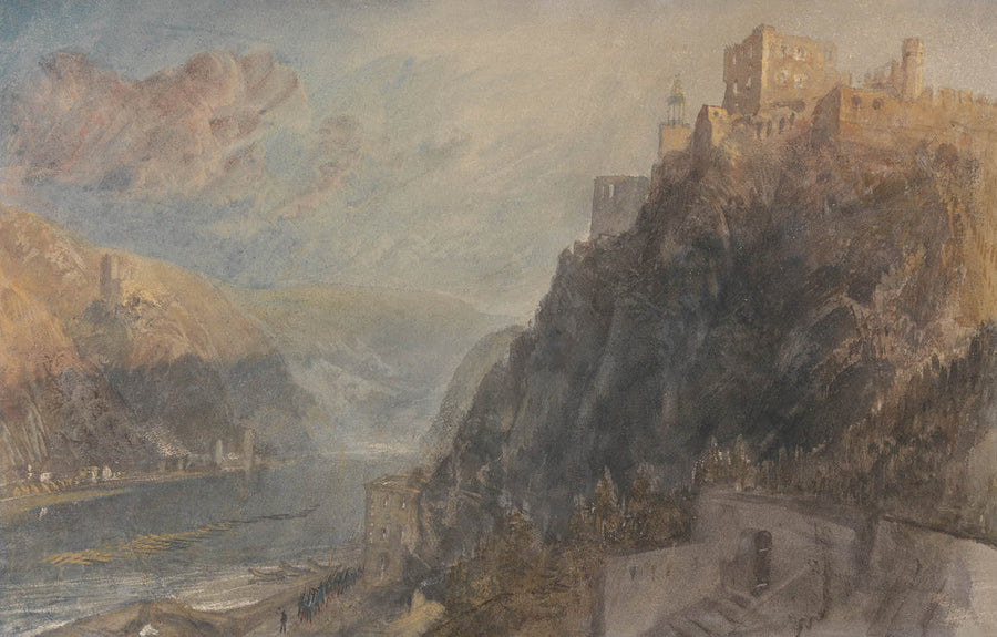 Rheinfels che guarda Katz e Gourhausen di Turner, 1817 