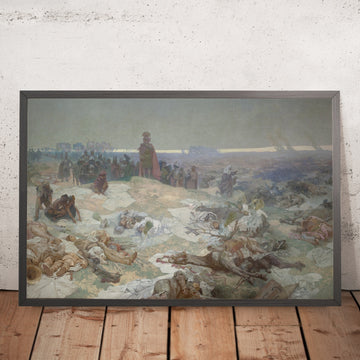 A framed image of After the Battle of Grunwald by Alphonse Mucha, 1924