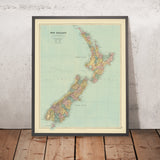 Alte Karte von Neuseeland von Stanford, 1887: Auckland, Wellington, Südalpen, Stewart Island, Landkreise 