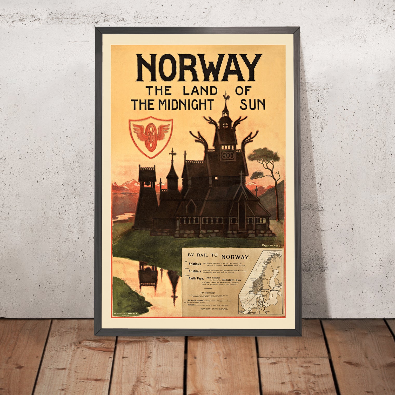 Othar Poster di viaggio Norvegia: La terra del sole di mezzanotte di Othar H ...