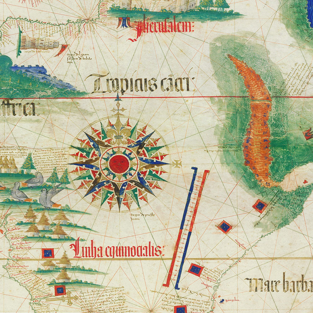 The Cantino Planisphere, 1502: Ancient Portuguese Map of Old and New Worlds