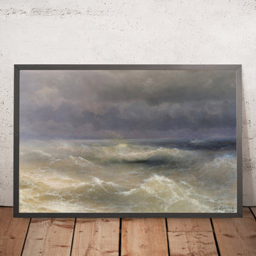 A framed image of Heavy Seas by Ivan Konstantinovich Aivazovsky, 1817