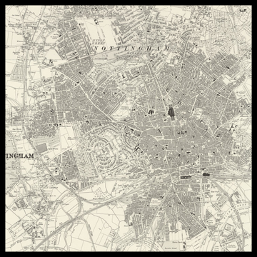 An old Ordnance Survey map of Nottingham