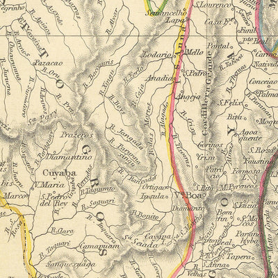 Old Map of Brazil by Tallis, 1851: Amazon River, Rio de Janeiro, São Paulo, Salvador, Atlantic Coast