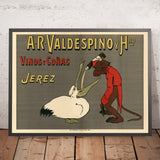 A.R. Valdespino Vintage Wine and Cognac Poster, 1913