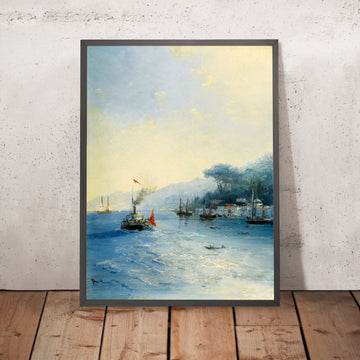 A framed image of Shipping on the Bosphorus, Constantinople by Ivan Konstantinovich Aivazovsky, 1900