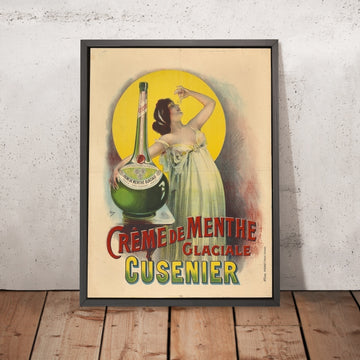 A framed image of Cusenier Glaciale Vintage Crème de Menthe Poster by Pal, 1900