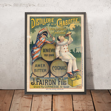 A framed image of J. François Vintage Cognac Poster, 1903