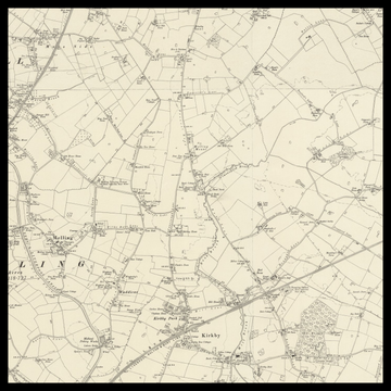 Un antiguo mapa del Ordnance Survey de Kirkby